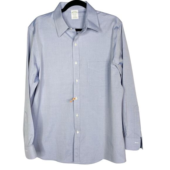 Brooks Brothers 16 Neck 33 Sleeve Blue Supima Cotton Button Down Dress Shirt - Picture 1 of 7